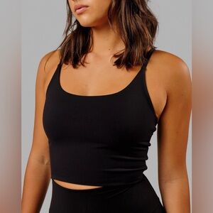 Black padded yoga tank